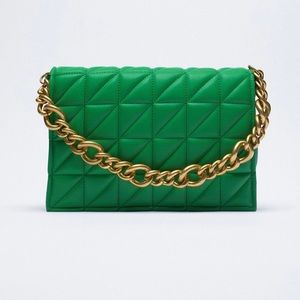 ZARA 💚 Quilted chain strap shoulder bag 💚